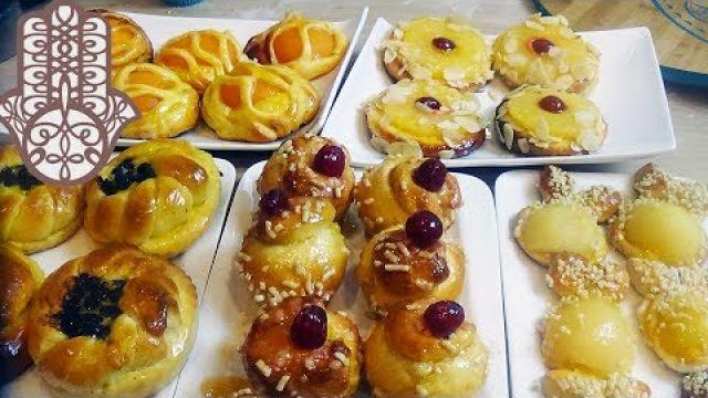 5 Brioches à la crème pâtissière avec la même pâte