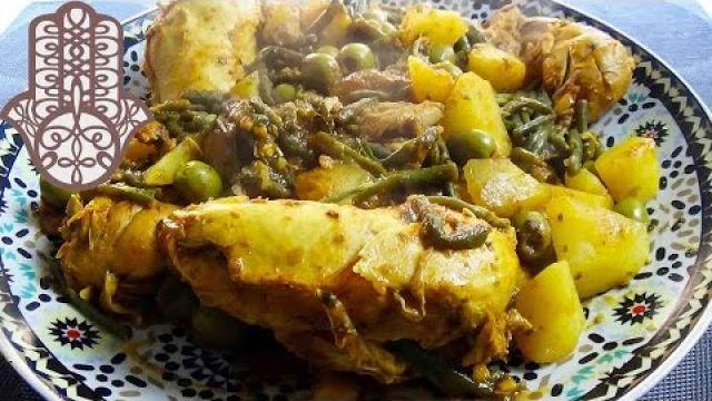 Tajine de poulet aux haricots verts et pommes de terre